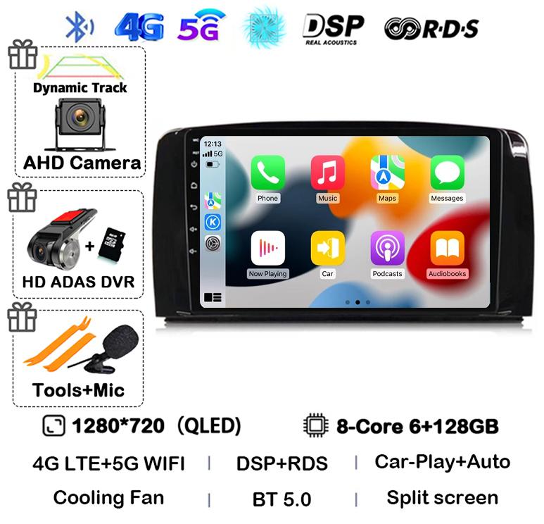 Android 14 Carplay For Mercedes Benz R-Class R Class W251 R280 R300 R320 2005-2017 Car Radio Multimedia Video Player GPS Stereo