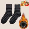 5Pairs Winter Men's Merino Wool Socks Super Thick Warm High Quality Harajuku Retro Snow Casual Antifreeze Cashmere Socks Men