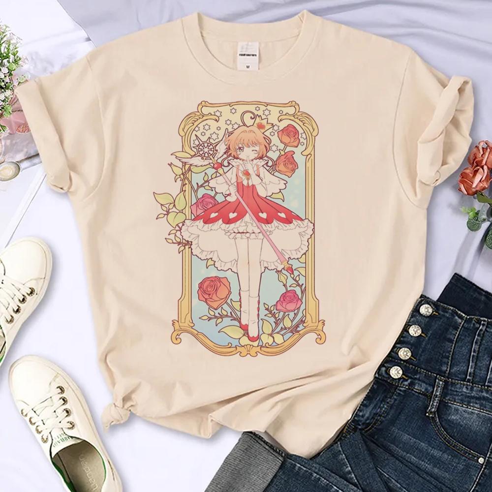 Cardcaptor Sakura T-shirts Women Y2K Designer Funny T-shirts Girl Graphic Harajuku Streetwear Clothes
