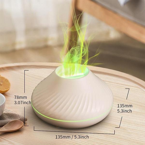 Volcanic Aroma Diffuser Essential Oil Lamp 130ml USB Portable Air Humidifier with 7 Color Flame Night Light Christmas Gift