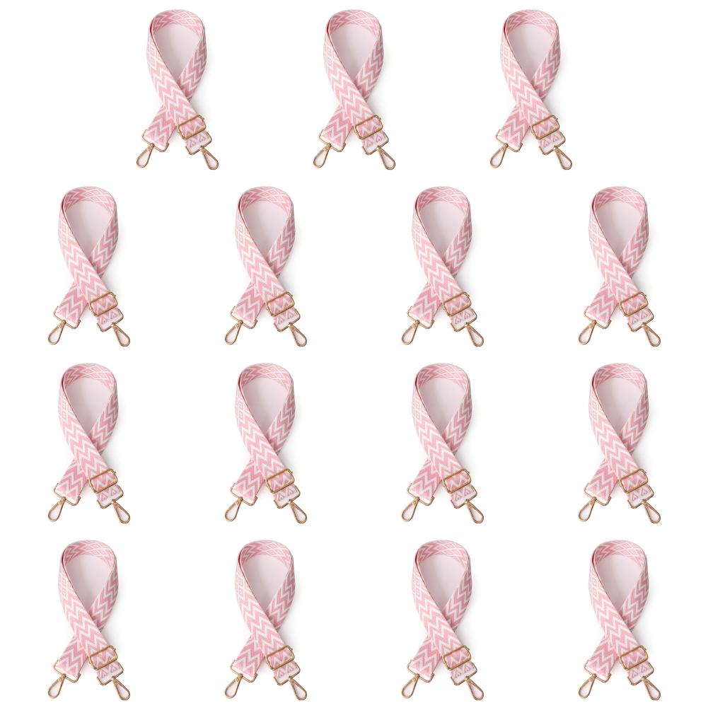 

5# Nylon Crossbody Strap Soft Women Wide Purse Strap Chain Bag Strap (Pink+White