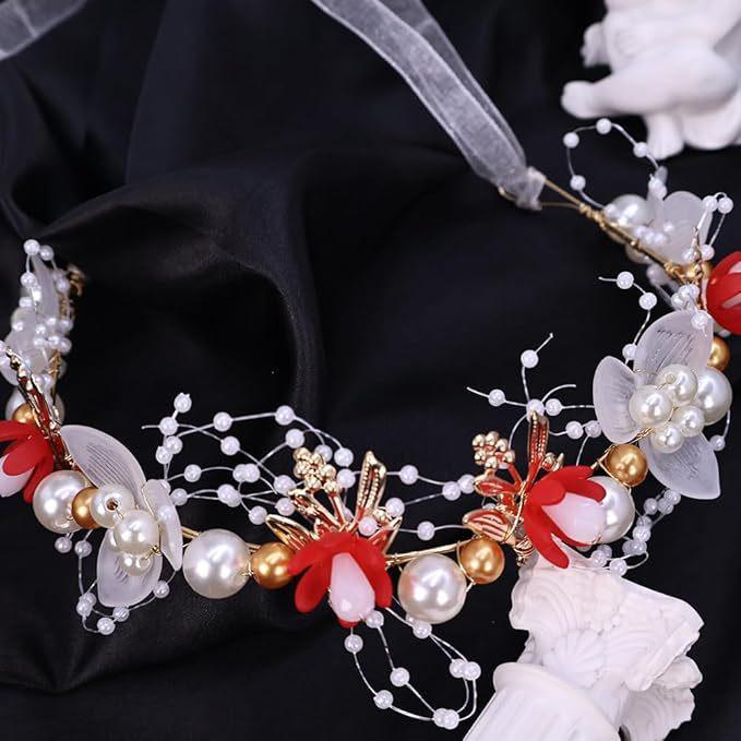 

Детский Ручной Работы Сладкий Цветочный Жемчужный Ободок для Выступлений Metal