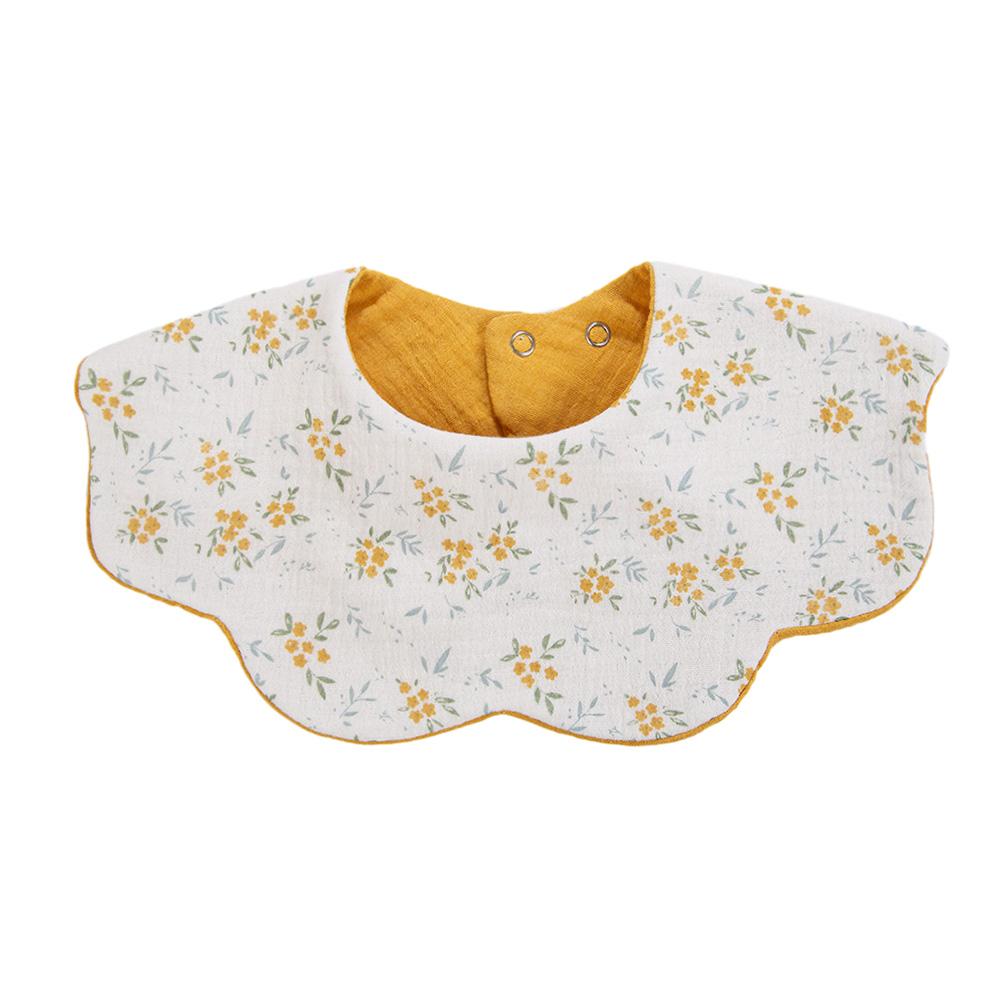 6 Layers Thickened Baby Muslin Cotton Bibs 306°AB Double Side Flower Round Neck Saliva Towel Print Feeding Burp Cloths Banadna
