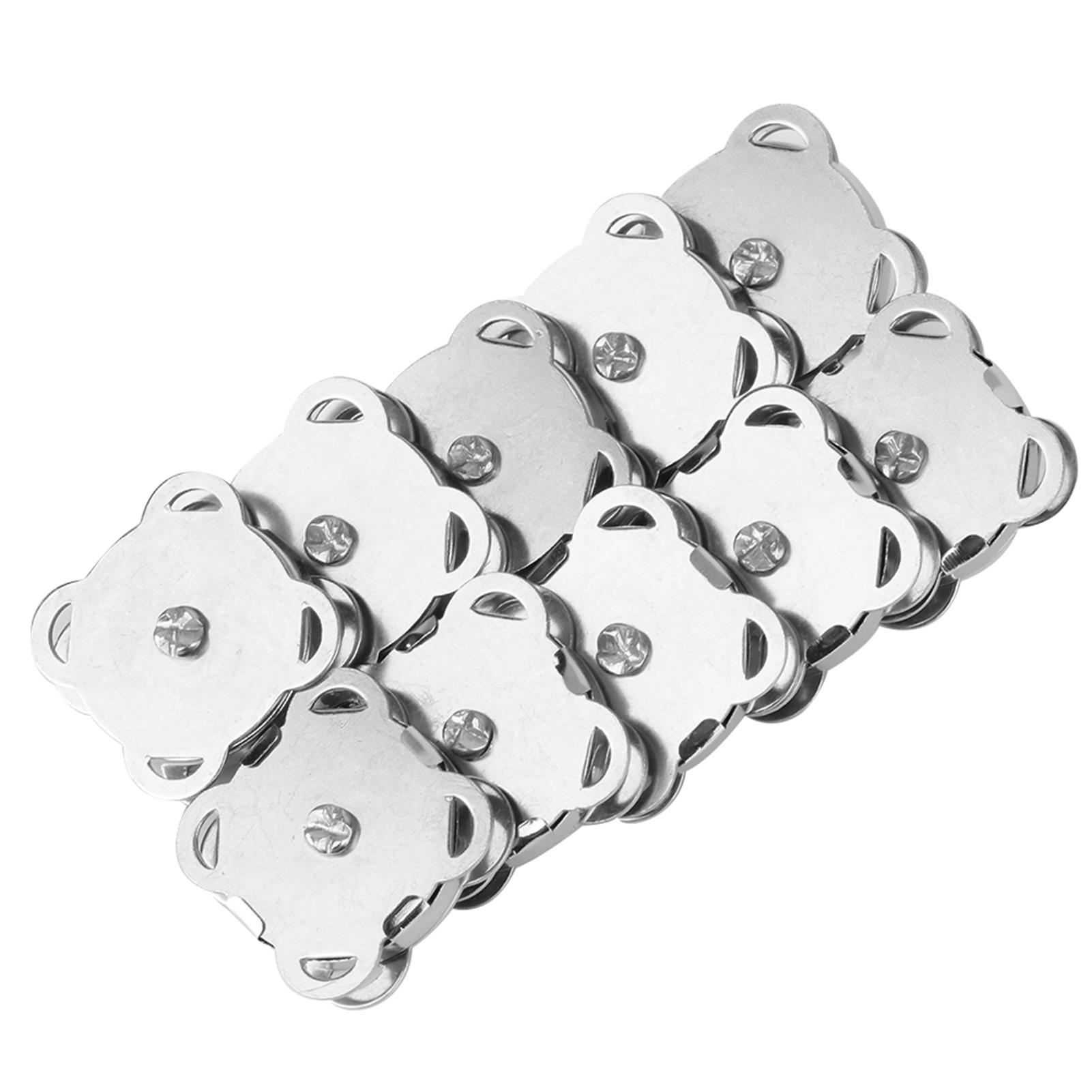 

10pcs set Metal Magnet Buckle Snap Fasteners Buttons DIY Clothing Bag Accessories(Bright White)