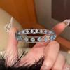 Luxury Delicate Copper Fashion Bracelet Four Leaf Clover Motif Pave Crystal for Daily Elegant Outfit