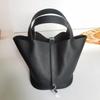 Mini Borsa a Secchiello in Vera Pelle Togo da Donna Borsa a Mano Morbida Strutturata In Vari Colori