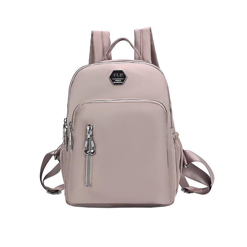 Double Shoulder Schoolbag, Large Capacity, Lightweight and Simple Student Attendance Travel Backpack, Solid Color Simple Trend Women's Bag