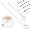 Sewing Loop Turner Hook Stainless Steel Loop Turner with Latch for Fabric Tube Belts Strips DIY Knitting Sewing Accessories