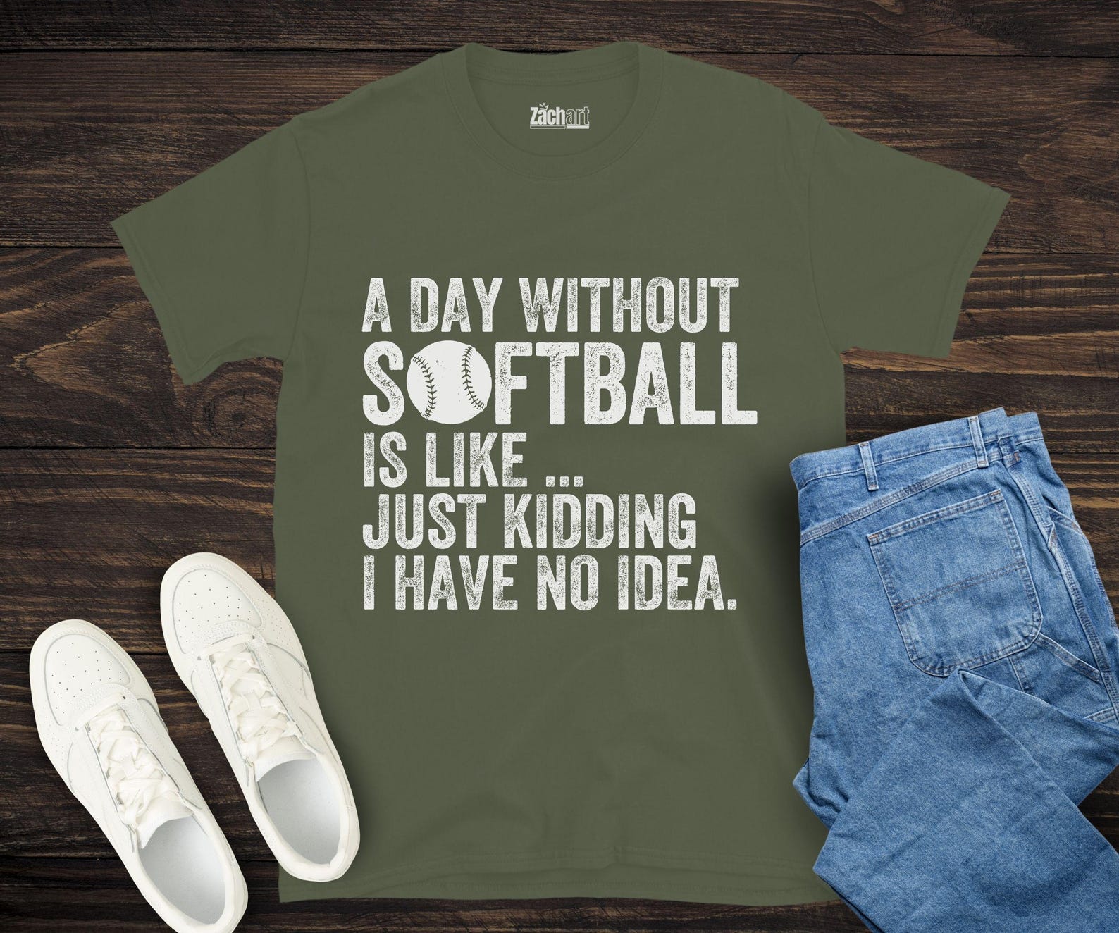 A Day Without Softball Shirt, Funny Softball Coach Shirt, Softball Player Gift, Softball Dad Gift, Softball Humor Shirt, Softball Joke Shirt L