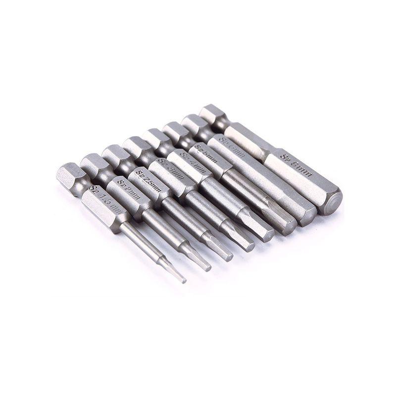 8pc Head Hex Long Allen Bit Set Quick Connect Shank Impact Driver Magnetic Drill