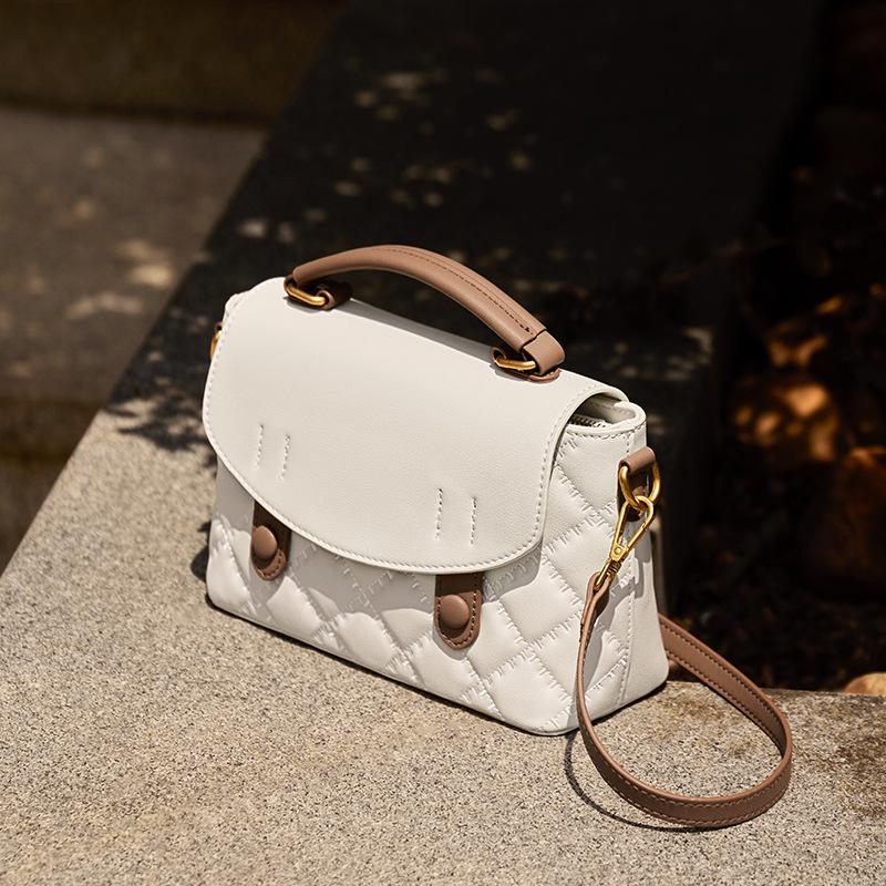 Casual Versatile Small Square Bag 2025 Autumn Winter New Fashion Design Single Shoulder Bag Genuine Leather Commuter Crossbody Bag