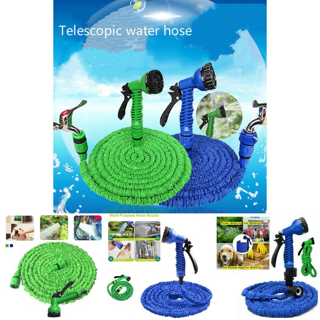 Gartenschlauch ausziehbar Rohr Spritzpistole Bewässerungspistole Pflanzen Auto 25ft200ft Waschen