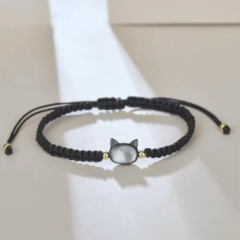 Kuaishou Douyin Style Seashell Cat Bracelet: Handmade Woven Bestie Gift for Girlfriend or Student