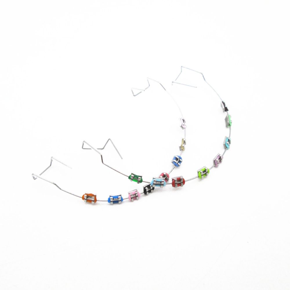 1 Pair Dental Decorations Temporary Tooth Decoration with Metal Wires Metal Bracket  Teeth