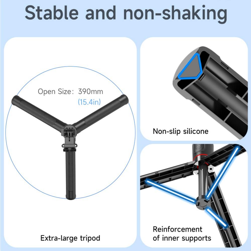 Gimbal Stabilizer Selfie Stick Tripod Gimbal 360 Rotation Following Shooting Mode with Light For iPhone Xiaomi Andriod phone