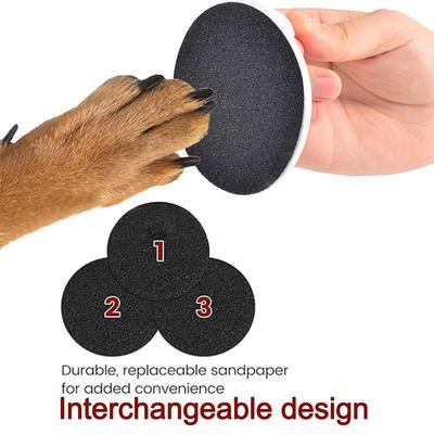 Dog Nail File - Dog Nail Scratch Board -  W/ 2 Replaceable Sandpapers - Dog Nail Trimmers - Round Dog Nail Grinder for Pet Nails
