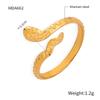 Trendy Openable Gold Snake Shape Titanium Steel Couple Ring - Non-fading, Light Luxury, French Retro Style