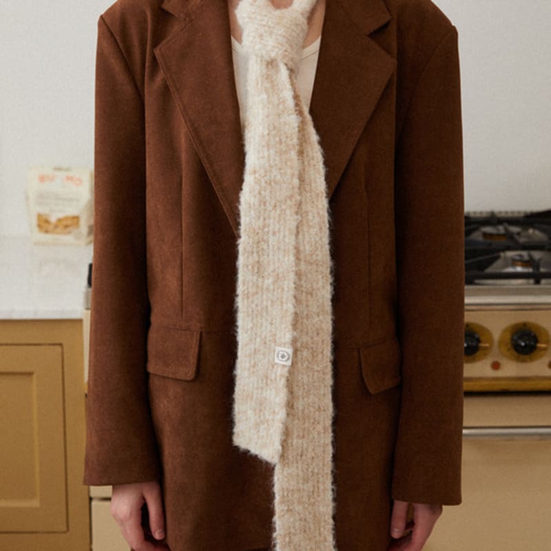 

TATIANA Melange Slim Fur Muffler MF8112 3 Colors GREY