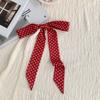 Long Black White Polka Dot Chokers Necklaces for Women Girls French Thin Soft Ribbon Neck Chain Party Formal Dress Accessories