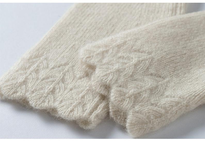100% Pure Cashmere Fingerless Gloves – Warm, Solid Color, New Fashion Cold Protection