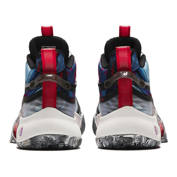 Anta Kids Synthetic Leather Comfortable Shock Absorption Non-Slip Wear-Resistant Basketball Shoes Kids Basketball Shoes Black Blue Red 312411109-1