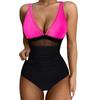 Costume da bagno da donna Costume da bagno intero bikini sexy senza schienale in rete nera per costumi da bagno da spiaggia da donna