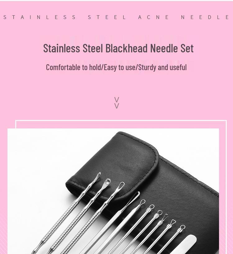 10-Piece Stainless Steel Blackhead and Acne Remover Set