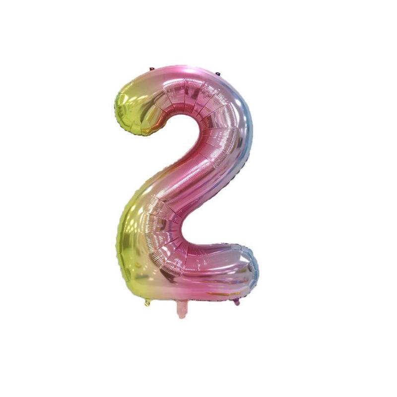 Small Digital Balloon 16-Inch Us Version Of Thin Body Decoration Birthday Party Aluminum Film Balloon Digital Balloon