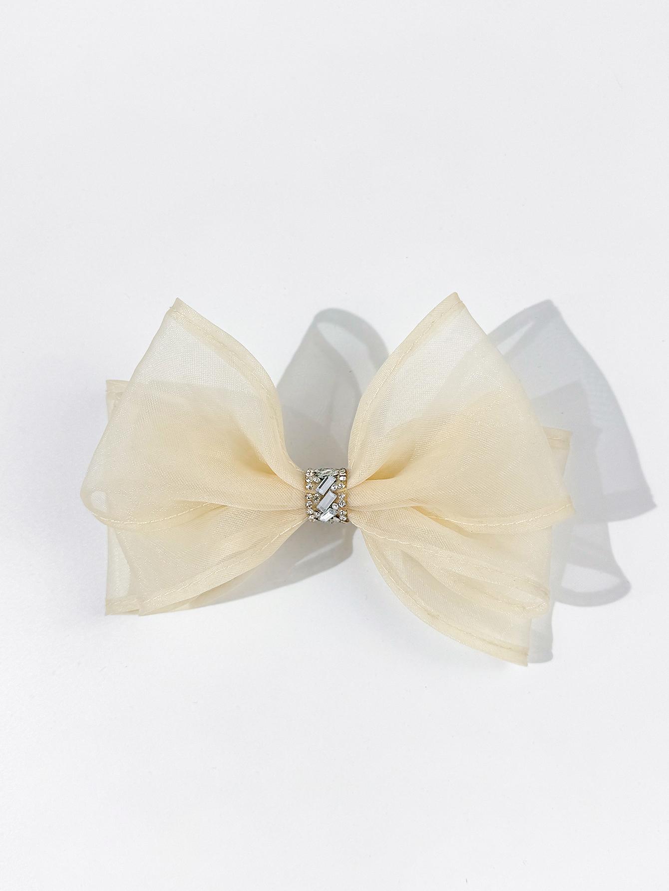 

Бриллиантовая заколка-бант для волос для женщин, нежный темперамент, ощущение высокого класса, заколка-автомат для волос на затылок