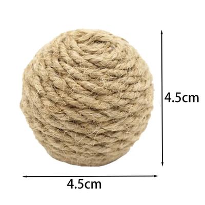 Natural Sisal Ball Cat Toy with Built In Sandstone Teeth Cleaning Bite Resistant Chew Interactive Play Durable Eco Friendly Desi