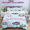 Cartoon characters Pattern Bedding Quilt Set Quilt Cover Pillowcase Home Decoration Birthday Gift (1 * duvet cover + 2 * pillowcase, without core)