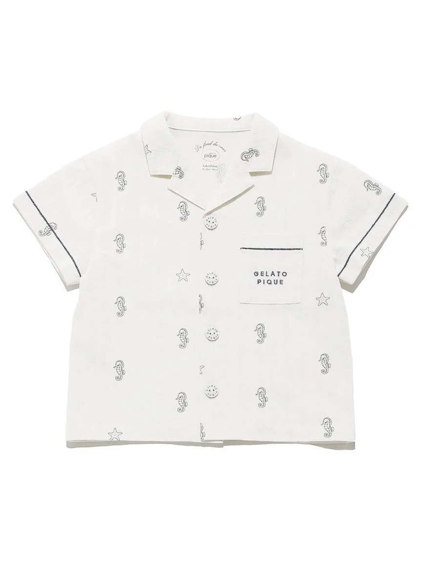 

Рубашка с принтом морского конька Gelato Pique Baby PBFT242419 OWHT