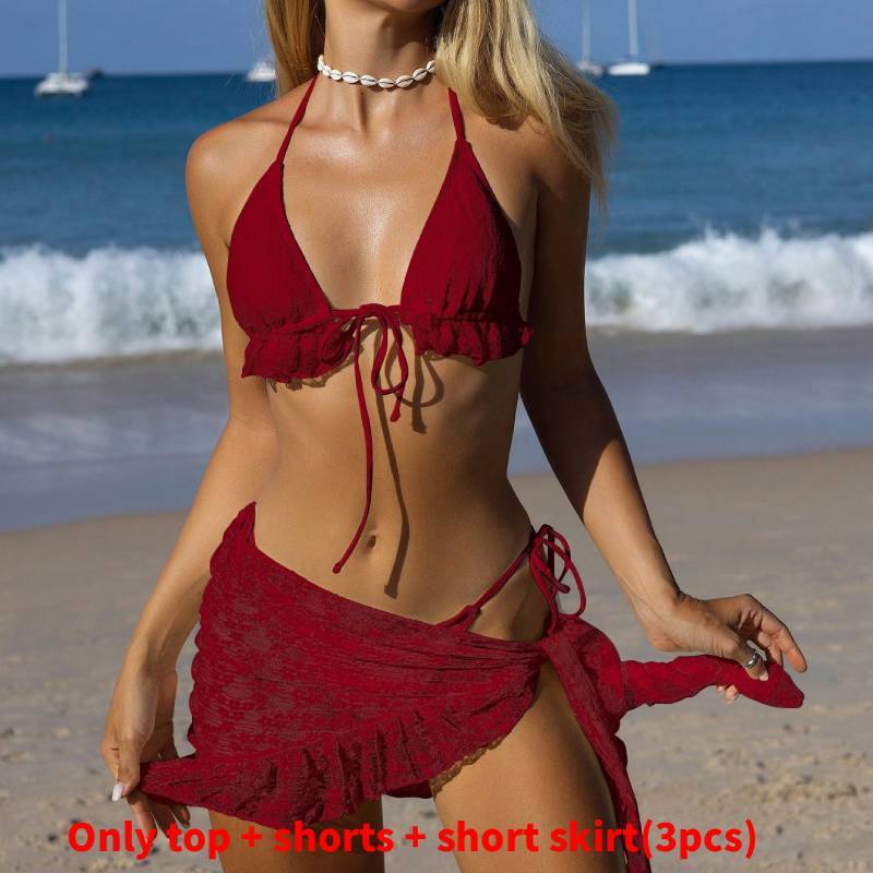Classic Nylon Lace Bikini Set For Women With Backless Design For Swimming And Water Sports