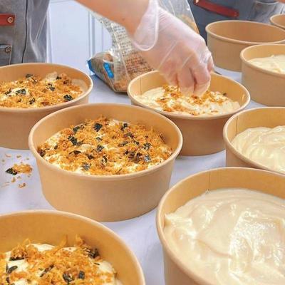 Chiffon Cake Mold Disposable Kraft Paper Bento Box, 5-6 Inch Cake Cup