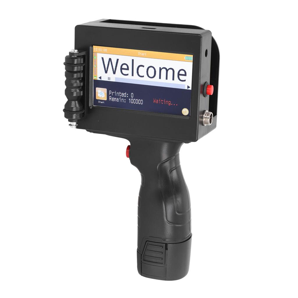 Handheld Inkjet Printer 4.3 Inch Touch Screen 12.7mm Portable Coding Machine for Label Barcode KD480 100‑240V US Plug