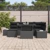 VidaXL Ensemble de canapé de jardin 7 pièces avec coussins en poly rotin noir 3357956