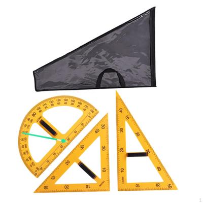 Math Geometry Ruler Kits Multifunction Teaching Rulers Angle Measurement Stationery with Storage Bag