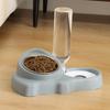 Pet Double Ceramic Bowl: Integrated Water & Food Anti-Tip Feeder for Cats and Dogs
