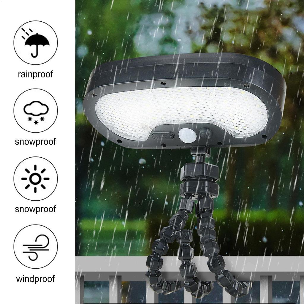 Solar Powered Motion Lights Waterproof Flood Lamp Outdoor Security Lights With Flexible Octopus Tripod For Patio Garden Deck
