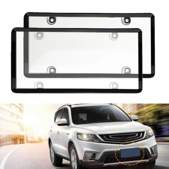 Transparent License Plate Holders with Screws UV Resistant Universal Fit