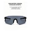 Unisex Radsportbrille, UV400 Polarisierte Sportbrille, Winddichte Einteilige Verspiegelte Brille für Radfahren, Laufen und Outdoor