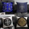 Classical Decor S-Saint Benedict Medal 4 Linen Cushion Covers For Decorative Sofa Home Pillows Case Car Chair Pillows Cases