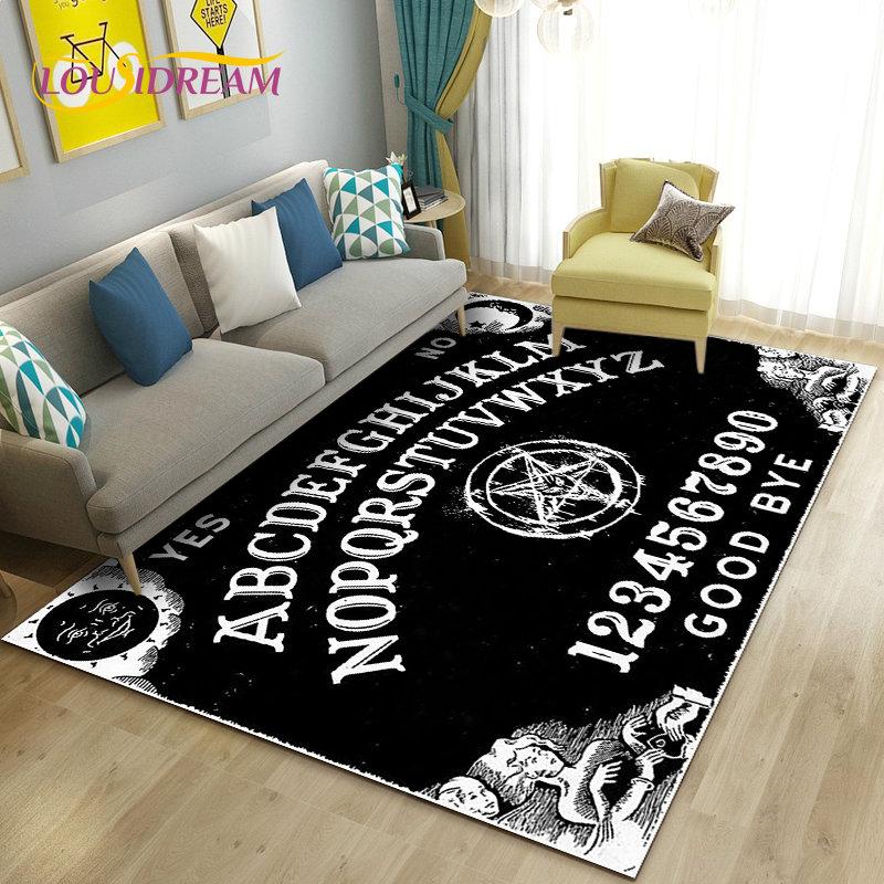 Ouija Tarot Witchcraft Gothic Area Rug,Carpet Rug for Living Room Bedroom Sofa Doormat Decoration,Kids Play Non-slip Floor Mat
