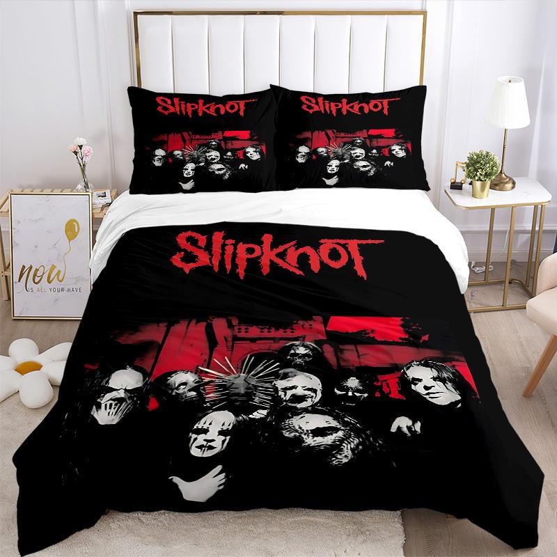 

3 шт. Комплект постільної білизни з ковдрою гурту Slipknot - Four Seasons Home High, Машинне прання Покривало з наволочками (Без наповнення) yy250909062 250x220cm