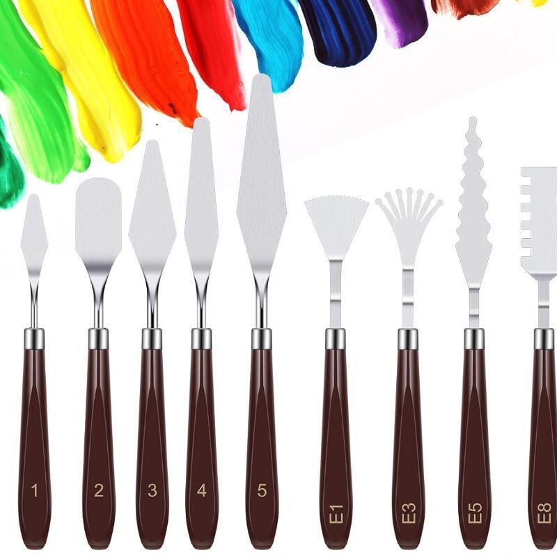 5-Piece Stainless Steel Palette Knife Set for Gouache and Oil Painting