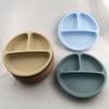 Baby Plate Divided Design BPA Free Silicone 3 Grids Toddler Suction Plate Infant Feeding Supplies Daily Use