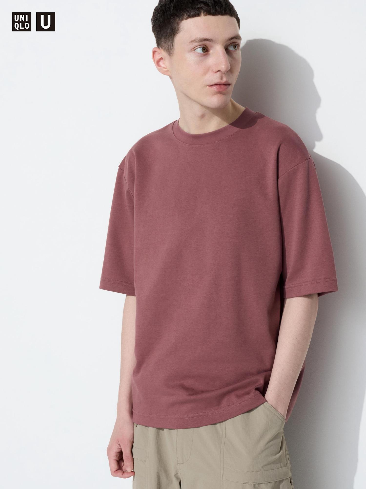 

Uniqlo Japan Air Rhythm Хлопковая футболка большого размера с рукавами 5 минут 15 RED/4XL
