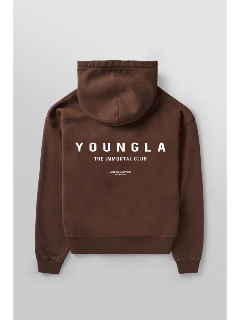 YOUNGLA Men's Oversized Pullover Hoodie Double-Layer Printed Fitness Jacket