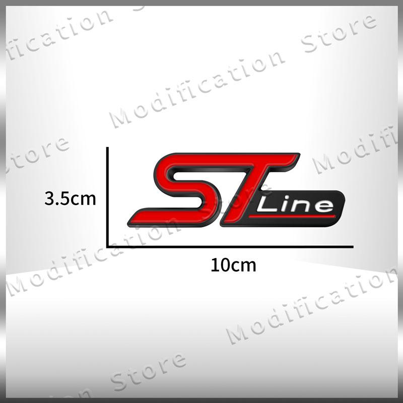 3D Metal Car Styling ST Line Logo Front Grill Badge Sticker For Ford Focus Fiesta Ecosport Mondeo Kuga Rear Trunk Side Fender