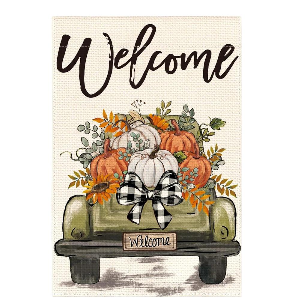 Autumn Harvest Garden Flag Double Sided Printed 45x30cm Thanksgiving Fall Seasonal Outdoor Yard Decoration Flag